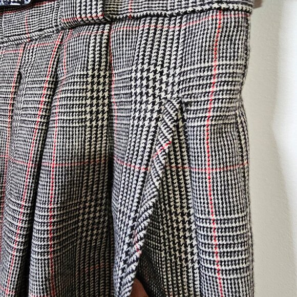 EUC GIORGIO SANT'ANGELO PURE MERINO WOOL PLEATED HIGH WAIST PLAID PANTS SZ 16 - Picture 3 of 16